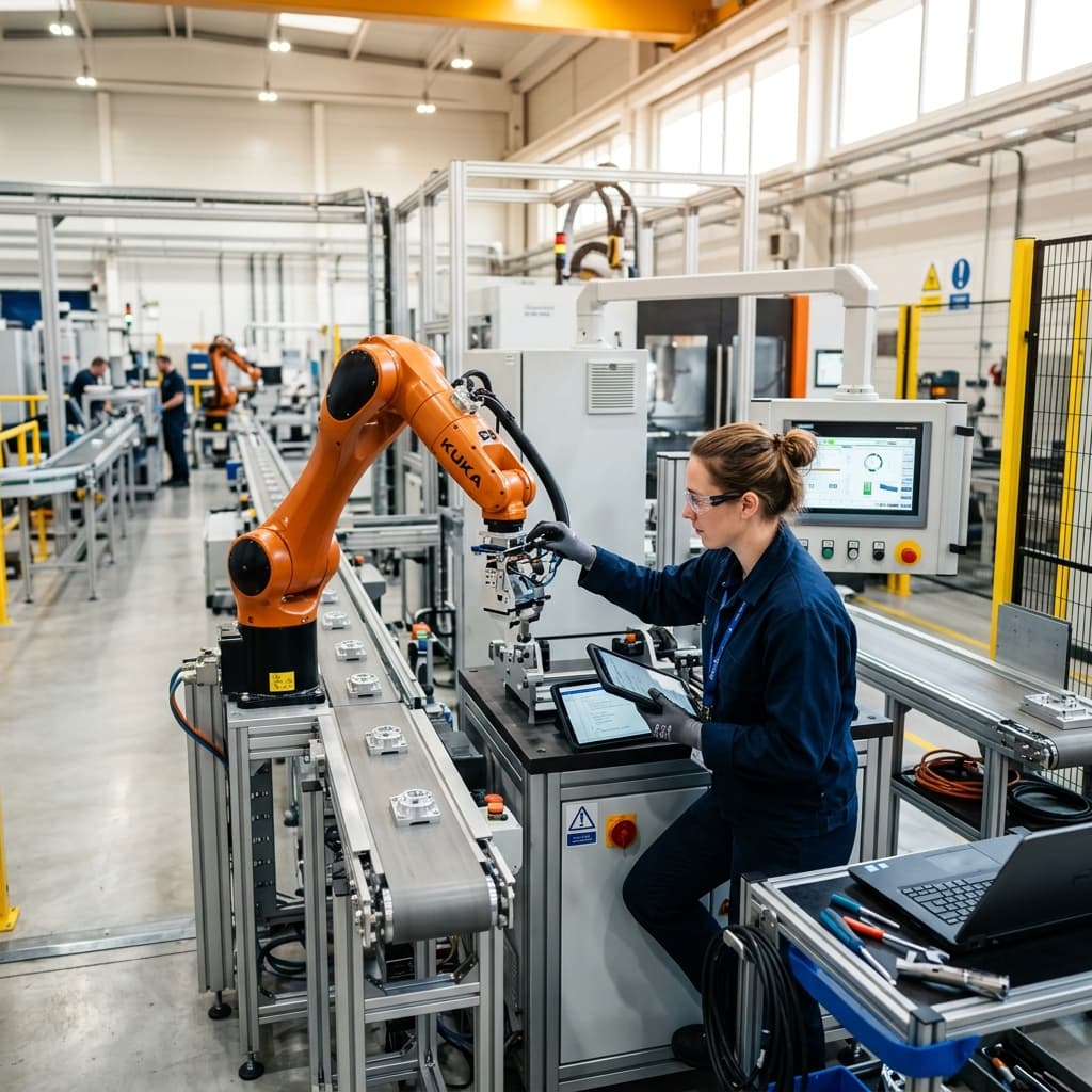 Automation and robotics in an industrial setting